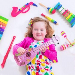 17" Kids Toy Guitar for Girls Boys Mini Toddler Ukulele Guitar with 4 Strings Keep Tones Can Play for 3 4 5 6 7 Year Old Kids...