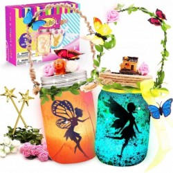 Fairy Lantern Craft Kit - Gift for Kids Girls - Remote Control Mason Jar Night Light - DIY Garden Decor Art Project Creative ...