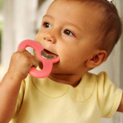 Ice Cold Baby Teether Toy – Fast Pain Relief – All Natural Silicone and Stainless – Ages 3 mos+ (Coral Pink) $32.03 Baby Teet...