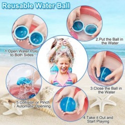 Reusable Water Balloons Refillable Water Balls for Kids Rapid Filling Easy Tying Water Balloon for Water Fight Game Summer Pa...