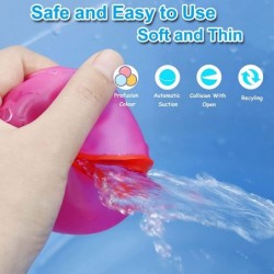 Reusable Water Balloons Refillable Water Balls for Kids Rapid Filling Easy Tying Water Balloon for Water Fight Game Summer Pa...