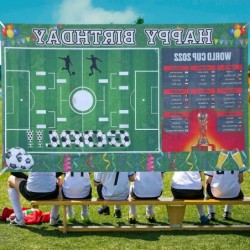 Soccer Party Decorations World Cup 2022 Happy Birthday Banner (5.9x3.6ft) Photo Background Soccer Themed Birthday Party Suppl...