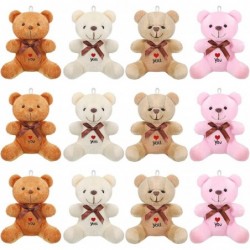 12 Pieces Plush Mini Bear Toy 3.5 Inch Valentine's Day Stuffed Animals Plush Bears Soft Tiny Bear Favors Jointed Doll Bear To...