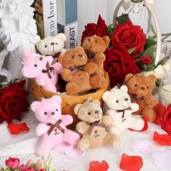 12 Pieces Plush Mini Bear Toy 3.5 Inch Valentine's Day Stuffed Animals Plush Bears Soft Tiny Bear Favors Jointed Doll Bear To...