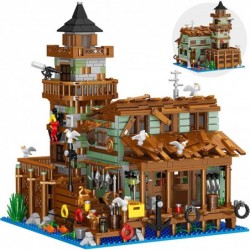 Fishing Village Store House Mini Bricks Building Kit Ideas Creative Architecture Building Toys Birthday Gift for Adult Boys G...