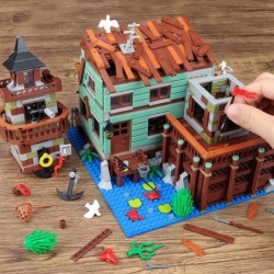 Fishing Village Store House Mini Bricks Building Kit Ideas Creative Architecture Building Toys Birthday Gift for Adult Boys G...