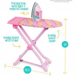 by Battat – Best Pressed Ironing Board Set with Stand – Pink Iron with Working Light and Steam Sounds for Pretend Play House ...