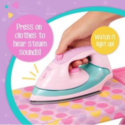 by Battat – Best Pressed Ironing Board Set with Stand – Pink Iron with Working Light and Steam Sounds for Pretend Play House ...