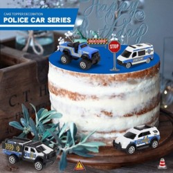 Die-cast Police Rescue City S.W.A.T. Car Toys Set w/ Heavy Duty Trailer & Police Patrol Cartoon Stickers 12 Packs Mini Police...