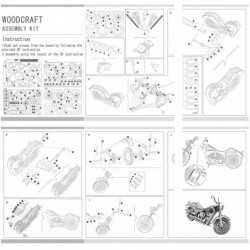 3D Wooden Puzzles Laser Engraving DIY Safe Assembly Constructor Kit Toy for Teens and Adults (Motorcycle) $40.48 3-D Puzzles