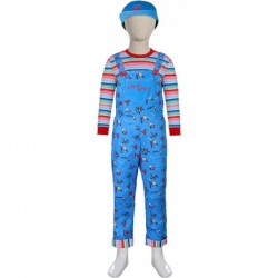 Chucky Halloween Costume for Boys and Girls Child’s Play Chucky Cosplay Costume Include Jumpsuit Tops Hat $45.18 Kids' Costumes