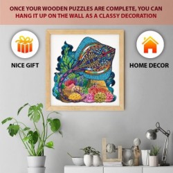 Wooden Puzzles for Adults Stingray Wooden Jigsaw Puzzles Unique Shape Wooden Animal Puzzle Creative Challenge for Adults Fami...