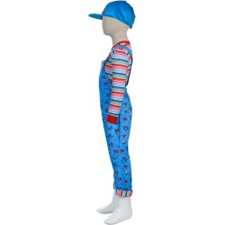 Chucky Halloween Costume for Boys and Girls Child’s Play Chucky Cosplay Costume Include Jumpsuit Tops Hat $45.18 Kids' Costumes