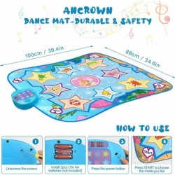 Dance Mat Toys for 3-10 Year Old Kids Gifts Adjustable Volume Dance Pad with LED Lights 5 Challenge Levels Built-in Music Bir...