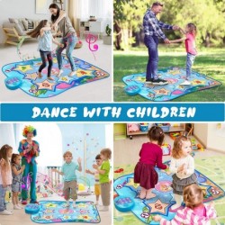 Dance Mat Toys for 3-10 Year Old Kids Gifts Adjustable Volume Dance Pad with LED Lights 5 Challenge Levels Built-in Music Bir...