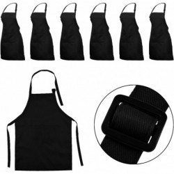 7 Pieces Black Kids Apron with Pocket Kitchen Bib Children Adjustable Chef Aprons for Cooking Baking Painting (Black) $32.49 ...