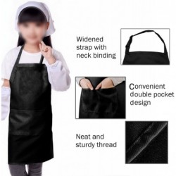 7 Pieces Black Kids Apron with Pocket Kitchen Bib Children Adjustable Chef Aprons for Cooking Baking Painting (Black) $32.49 ...