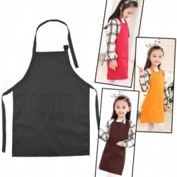 7 Pieces Black Kids Apron with Pocket Kitchen Bib Children Adjustable Chef Aprons for Cooking Baking Painting (Black) $32.49 ...