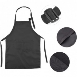 7 Pieces Black Kids Apron with Pocket Kitchen Bib Children Adjustable Chef Aprons for Cooking Baking Painting (Black) $32.49 ...