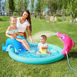 Inflatable Sprinkler Kiddie Pool with Slide Sprinkler Pool Play Center Toy 60” for Kids Toddlers Summer Fun Activity $34.37 S...