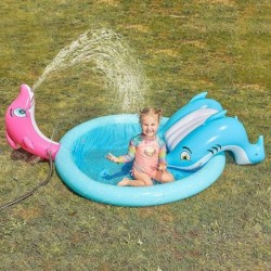 Inflatable Sprinkler Kiddie Pool with Slide Sprinkler Pool Play Center Toy 60” for Kids Toddlers Summer Fun Activity $34.37 S...