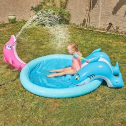 Inflatable Sprinkler Kiddie Pool with Slide Sprinkler Pool Play Center Toy 60” for Kids Toddlers Summer Fun Activity $34.37 S...