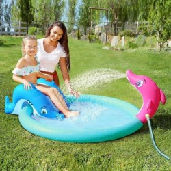 Inflatable Sprinkler Kiddie Pool with Slide Sprinkler Pool Play Center Toy 60” for Kids Toddlers Summer Fun Activity $34.37 S...