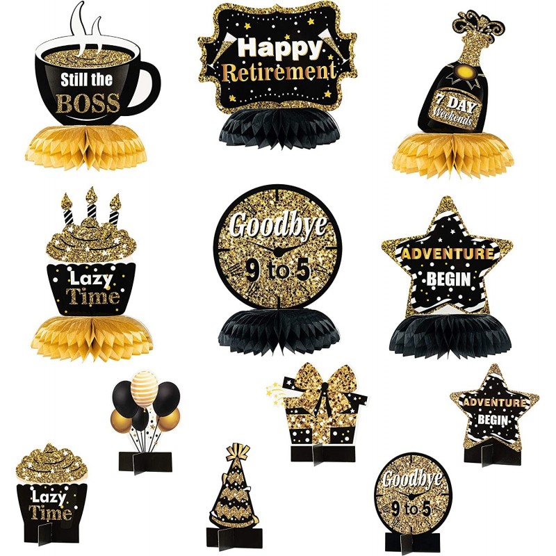 12Pcs Retirement Party Decorations Table Honeycomb Centerpieces Table Toppers for Happy Retirement Party Supplies Retirement ...