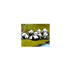 Panda Figurines Plastic Animals Miniature Figurines Cake Topper DIY Fairy Garden Miniature Moss Landscape for Home Decoration...