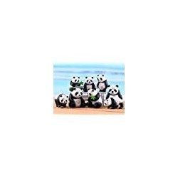 Panda Figurines Plastic Animals Miniature Figurines Cake Topper DIY Fairy Garden Miniature Moss Landscape for Home Decoration...