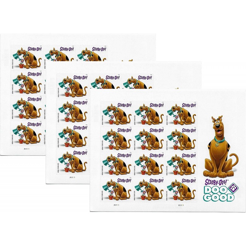 USPS Scooby-Doo! Pane of 12 First-Class Forever Stamps Scott 5299 (3 Sheets of 12) $84.37 Collectibles Display & Storage