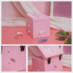 jewelry box for girls music boxes for girls kids jewelry box girls jewelry box with 2 Pull Out Drawers Fairy Princess and Cas...