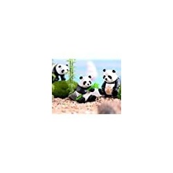 Panda Figurines Plastic Animals Miniature Figurines Cake Topper DIY Fairy Garden Miniature Moss Landscape for Home Decoration...