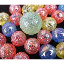 Big Game Toys~25 Glass Marbles Rainbow Glitter Blue/Red/Green/Yellow Speckled Glitter Confetti Classic Style Game Pack (24 Pl...