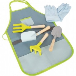 Gardening Tool Playset by Small Foot – 7 Piece Kids Set Includes Apron Gloves Shovel Rake Trowel & Spade – Sturdy Metal Heads...