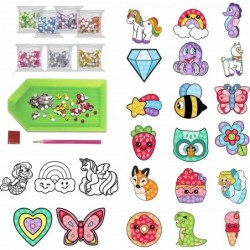 Kids Diamond Art Big Gem Diamond Painting Kit with 18 Magical Stickers 3 Suncatchers 2 Keychains Diamond Art for Kids DIY Pai...