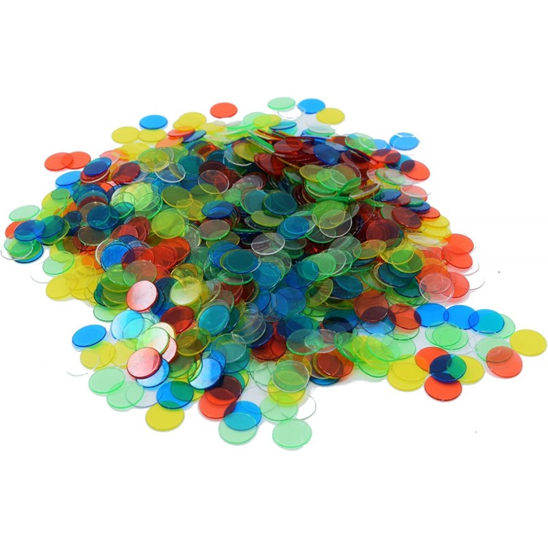 1 000 Transparent Bingo Chips - 3/4 Inch - for Large Group Games Game Night Bingo Hall & Educational Activities - Ages 5+ - 1...