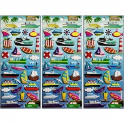 Stickers 3 Sheets Nautical Sailboat Boat Stickers Reward for Kids Birthday Party Game Activities Decorations DIY Bag Scrap Bo...