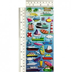 Stickers 3 Sheets Nautical Sailboat Boat Stickers Reward for Kids Birthday Party Game Activities Decorations DIY Bag Scrap Bo...