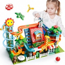 SUMXTCH Marble Run Building Blocks 255pcs Marble Maze with Elevator DIY Toys Marble Track Sets Educational Toys for Kids 4-8 ...