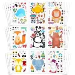 Make a Face Sticker Sheets Make Your Own Animal Mix and Match Sticker for Kids. 36 PCS as Gift of Festival Reward Birthday Pa...