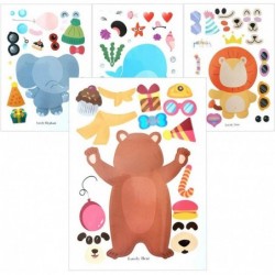 Make a Face Sticker Sheets Make Your Own Animal Mix and Match Sticker for Kids. 36 PCS as Gift of Festival Reward Birthday Pa...