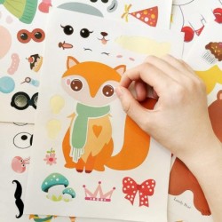 Make a Face Sticker Sheets Make Your Own Animal Mix and Match Sticker for Kids. 36 PCS as Gift of Festival Reward Birthday Pa...