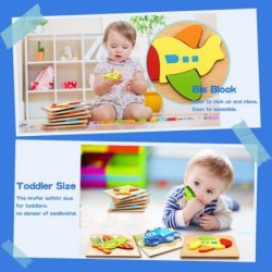 Toddler Toys Wooden Puzzles for Toddlers 1 2 3 Year Old Boys Girls Montessori Toys 6 Packs Vehicle Shape Jigsaw Puzzles Senso...