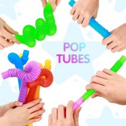 96 Pcs Tubes Sensory Fidget Toys 2 Size Fidget Tubes Mini Sensory Tube Stretch Jumbo Fidget Tube Fidget Party Favors Supplies...