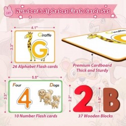 Number Alphabet Flash Cards for Toddlers Montessori Learning Educational Toys Gift for 2 3 4 5 6 Years Old Girls Boys ABC Let...