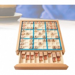 Wooden Sudoku Puzzle Board Game with Drawer Number Thinking Tiles Logical Reasoning Training Classic Table Toy for Adults and...