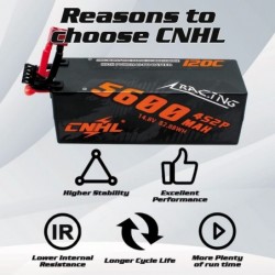 4S Lipo Battery 5600MAH 14.8V Lipo Battery 120C Hard Case with Deans for Arrma Kraton 8S RC Buggy Truggy Crawler Monster Car ...