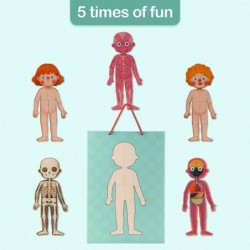 Wooden Human Body Puzzle for Kids Toddlers 90 Piece Magnetic Anatomy Body Puzzles to Learn Body Parts Organs Muscles and Bone...