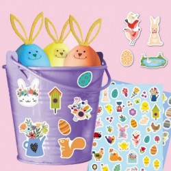 Children Stickers Sheet Assorted Easter Bunny Stickers for Party Favor DIY Craft Art Making Decoration 6-Sheet Easter Sticker...